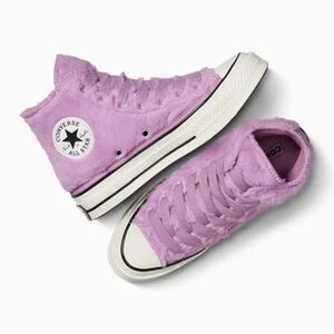 NWOB Converse Chuck 70 Faux Fur High Top Sneakers Classic Amethyst Sz US 7